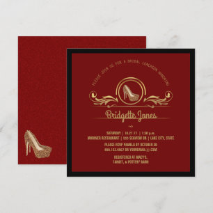 Bridal Luncheon Gold Red Hochzeitsstift Einladung