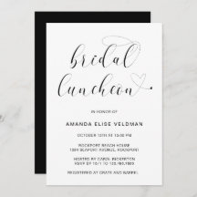Bridal Luncheon, Moderne Schwarz-Weiß-Typografie