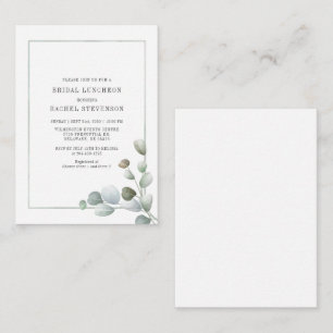 Bridal Luncheon Watercolor Eukalyptus Greenery Mitteilungskarte