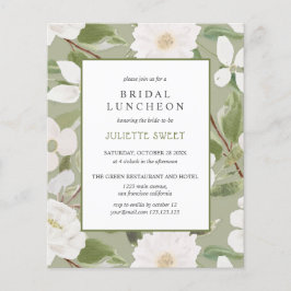 Bridal Luncheon | Weiße Blume Blätter grün