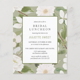 Bridal Luncheon | Weiße Blume Blätter grün