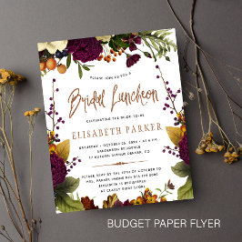 Bridal Mittagessen fallen Budget Brautparty Flyer