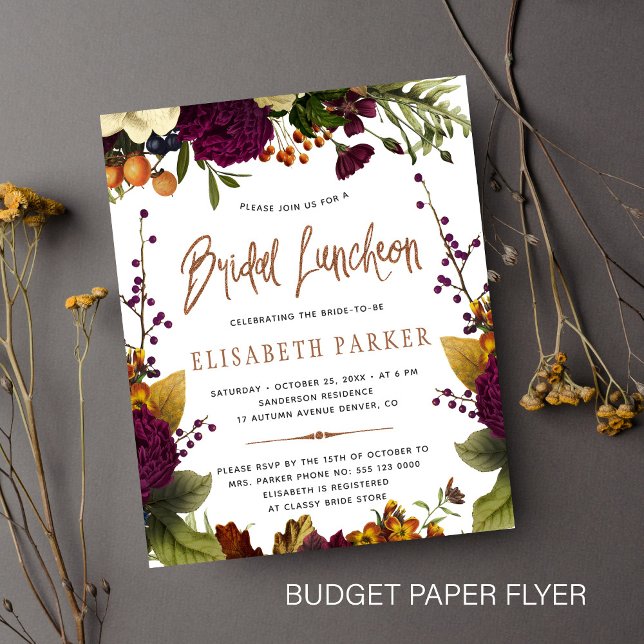 Bridal Mittagessen fallen Budget Brautparty Flyer (Von Creator hochgeladen)