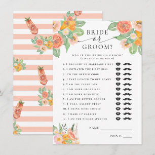 Bridal oder Groom Bright Cocktail Bridal Game Begleitkarte
