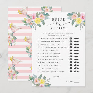 Bridal oder Groom Bright Cocktail Bridal Game Begleitkarte