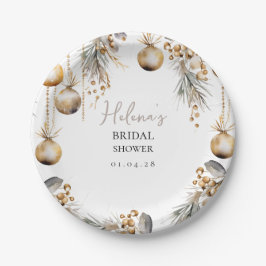 Bridal-Papierplatte | Holly Christmas Theme Pappteller