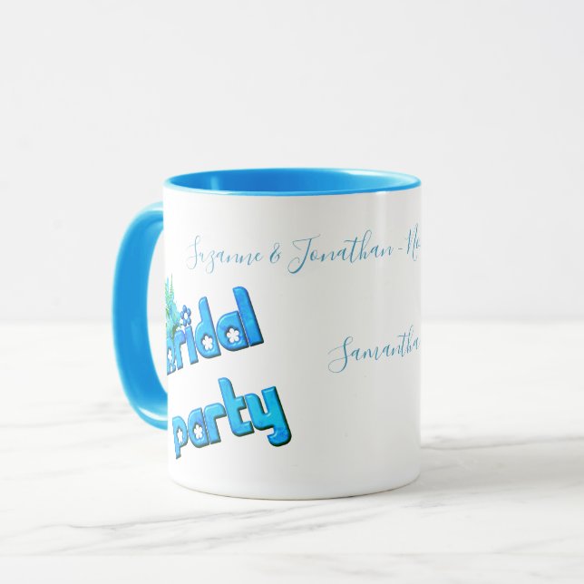 Bridal Party Cute Personalized Wedding  Tasse (Vorderseite Links)