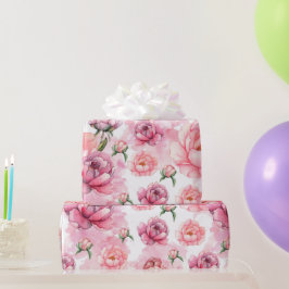 Bridal Pink Peonies Wrapping Paper Geschenkpapier