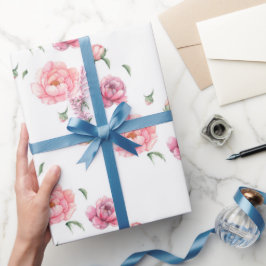 Bridal Pink Watercolor Peonies Geschenkpapier
