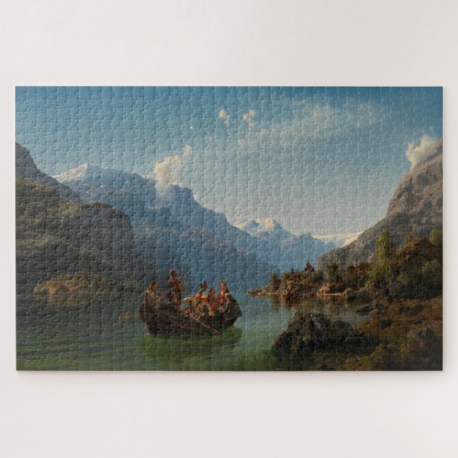 Bridal-Prozession auf dem Hardangerfjord Puzzle (Horizontal)