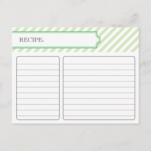 Bridal Recipe Card - Green Postkarte (Vorderseite)