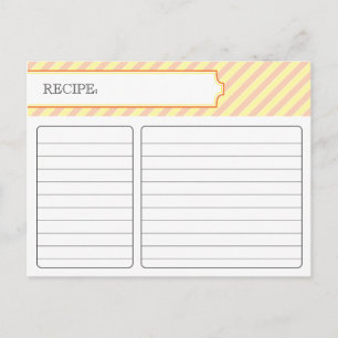 Bridal Recipe Card - orange und gelb Postkarte