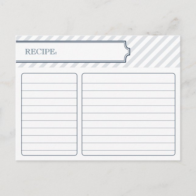 Bridal Recipe Card | Peacock Blue Postkarte (Vorderseite)