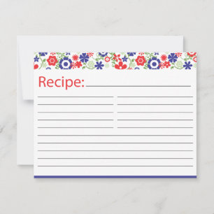 Bridal Recipe Card Rot und Marine