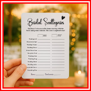Bridal Scattegories Brautparty Game Eleganter Spaß Einladung