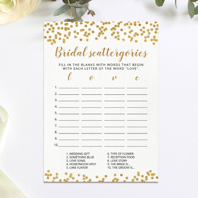 Bridal Scattergories editierbare Brautparty Card Einladung (Von Creator hochgeladen)