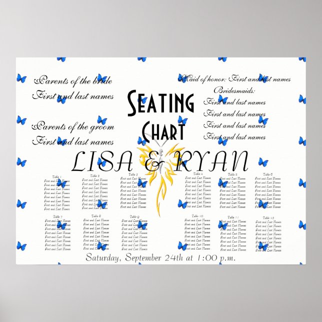 Bridal Seating Chart personalisieren Destiny Desti Poster (Vorne)