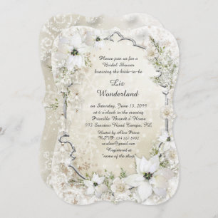 Bridal Showeinladung, Winter Wonderland, Halterung Einladung