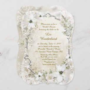 Bridal Showeinladung, Winter Wonderland, Halterung Einladung