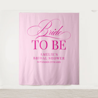 Bridal shower Bride to Be backdrop pink Wandteppich