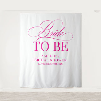 Bridal shower Bride to Be backdrop pink Wandteppich