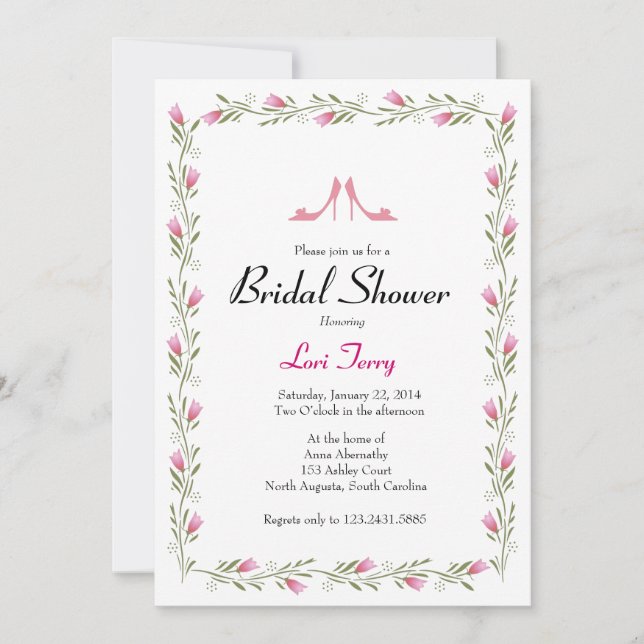 Bridal Shower Einladung - Blume & Bridal Shows (Vorderseite)