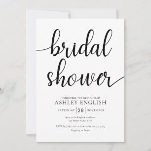 Bridal Shower Einladung - Moderne schwarze Schrift