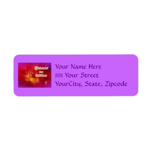 Bridal Shower Einladung Red Freesia Labels (Vorne)