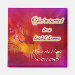 Bridal Shower Einladung Red Freesia Magnet