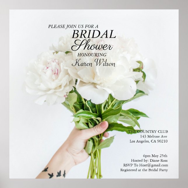 Bridal Shower Einladung RSVP Card Magnet Poster A (Vorne)