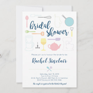 Bridal Shower Einladung - Thema Pastel Kitchen