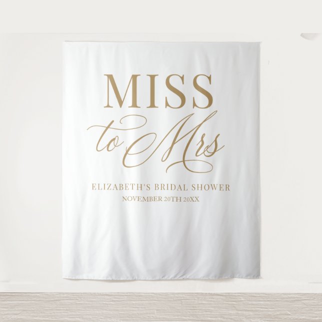 Bridal shower elegant Miss to Mrs backdrop Wandteppich (Vorderseite)
