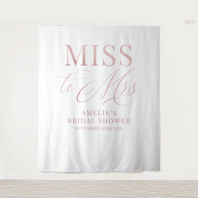 Bridal shower elegant rose gold backdrop wandteppich (Vorderseite)