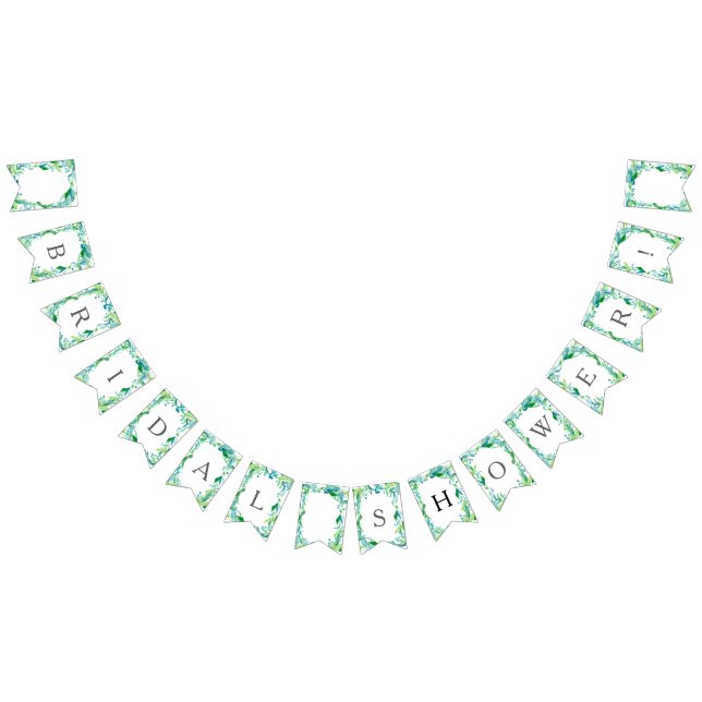 Bridal Shower Flag Banner Laurel Leaf Olive Art (Alle)