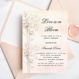 Bridal shower flowers love in bloom blush luxury einladung