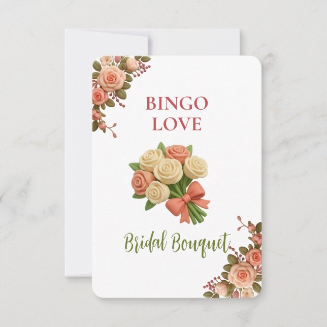 Bridal Shower Game Bingo Card – Bridal Bouquet (Vorderseite)