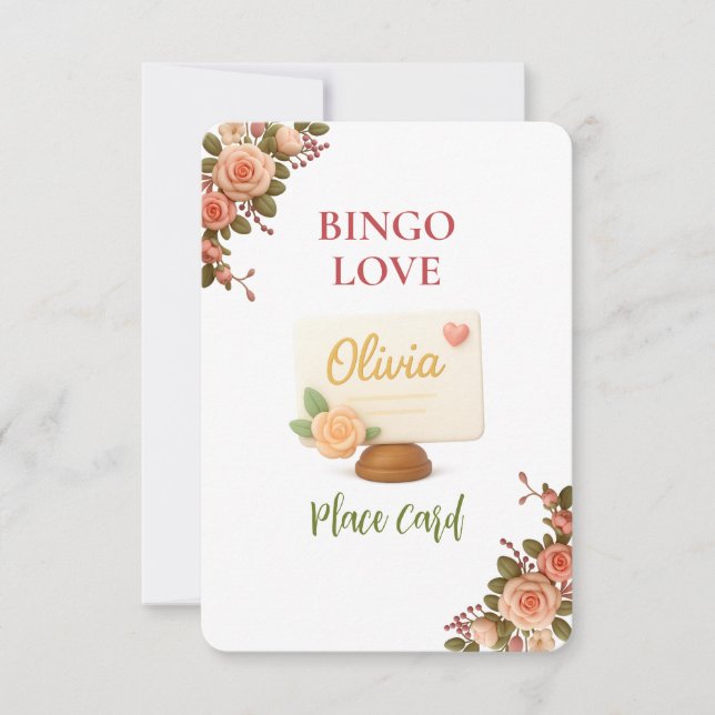 Bridal Shower Game Bingo Card – Place Card (Vorderseite)