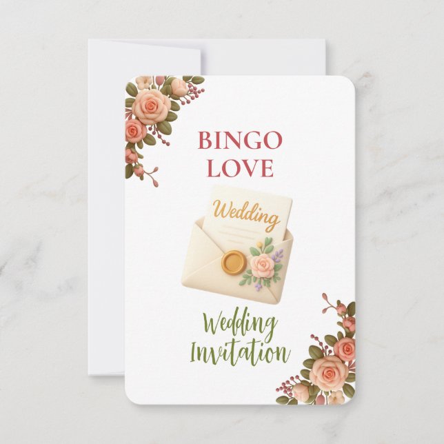 Bridal Shower Game Bingo Card – Wedding Invitation (Vorderseite)