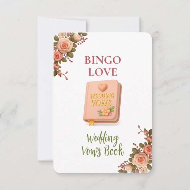Bridal Shower Game Bingo Card – Wedding Vows Book (Vorderseite)