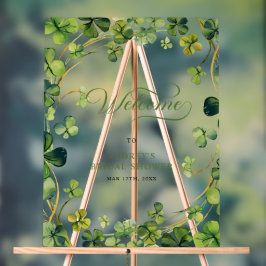 Bridal Shower Greenery Shamrock Welcome Sign Acrylschild
