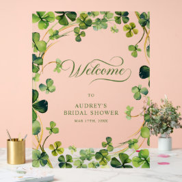 Bridal Shower Greenery Shamrock Welcome Sign Acrylschild