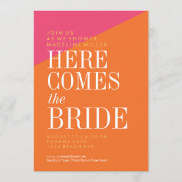 Bridal Shower Invasion, Gold Glitzer, Moderne Einladung