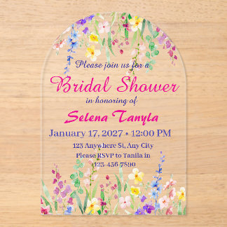 Bridal Shower Invitation Card Acryleinladungen