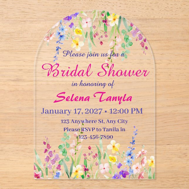 Bridal Shower Invitation Card Acryleinladungen (Vorderseite)