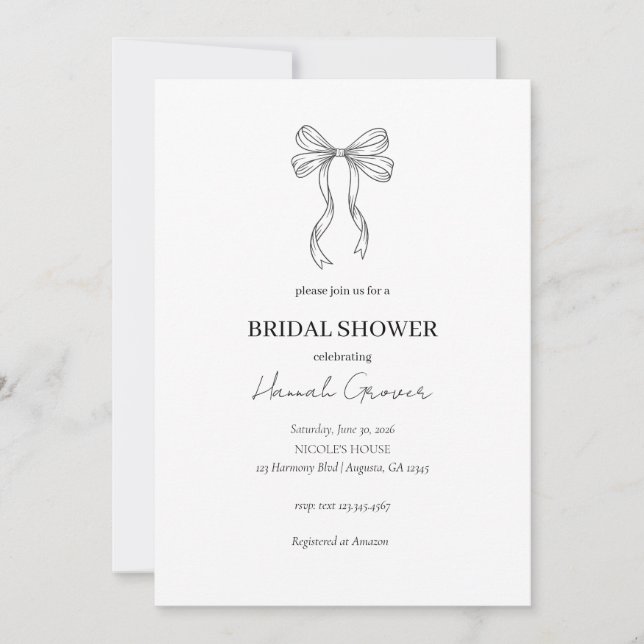Bridal Shower Invitation Einladung (Vorderseite)