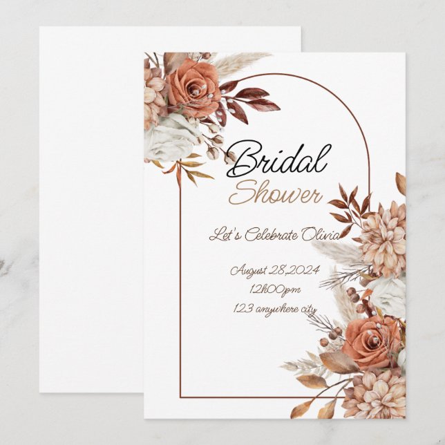 BRIDAL SHOWER INVITATION EINLADUNG (Vorne/Hinten)