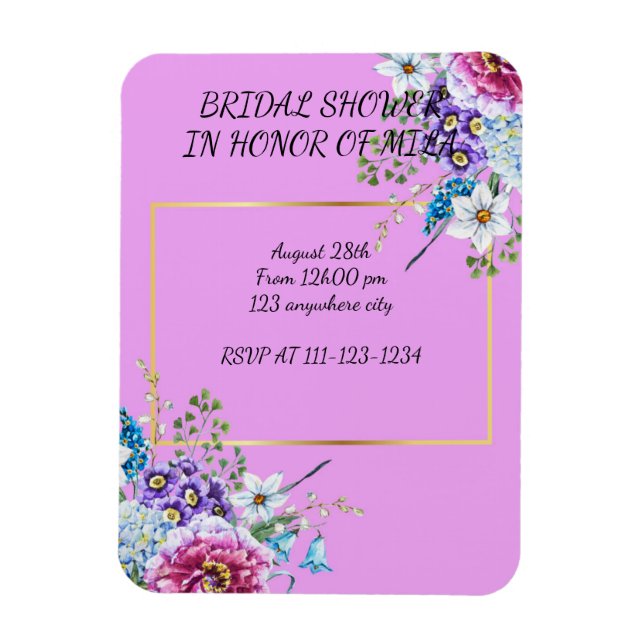 BRIDAL SHOWER INVITATION MAGNET (Vertikal)