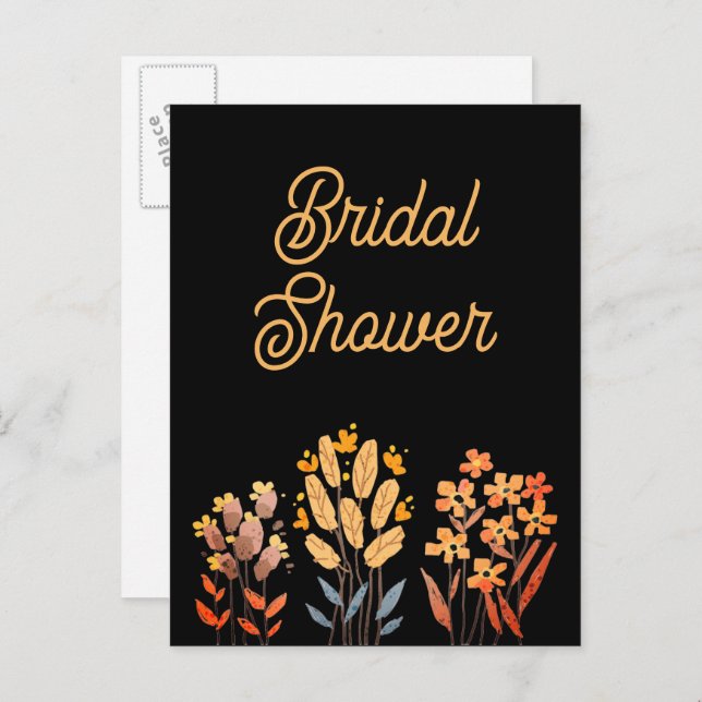Bridal shower invitation postcards einladungspostkarte (Vorne/Hinten)