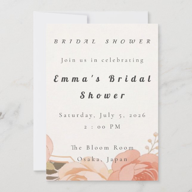 Bridal shower Invitation Template Einladung (Vorderseite)