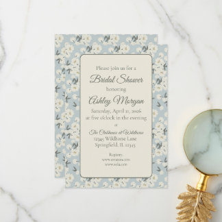 Bridal Shower Invitation with Cream Peony Flowers  Dankeskarte